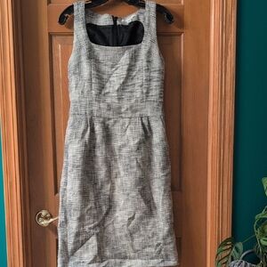 Banana Republic Black and White Tweed Midi Dress